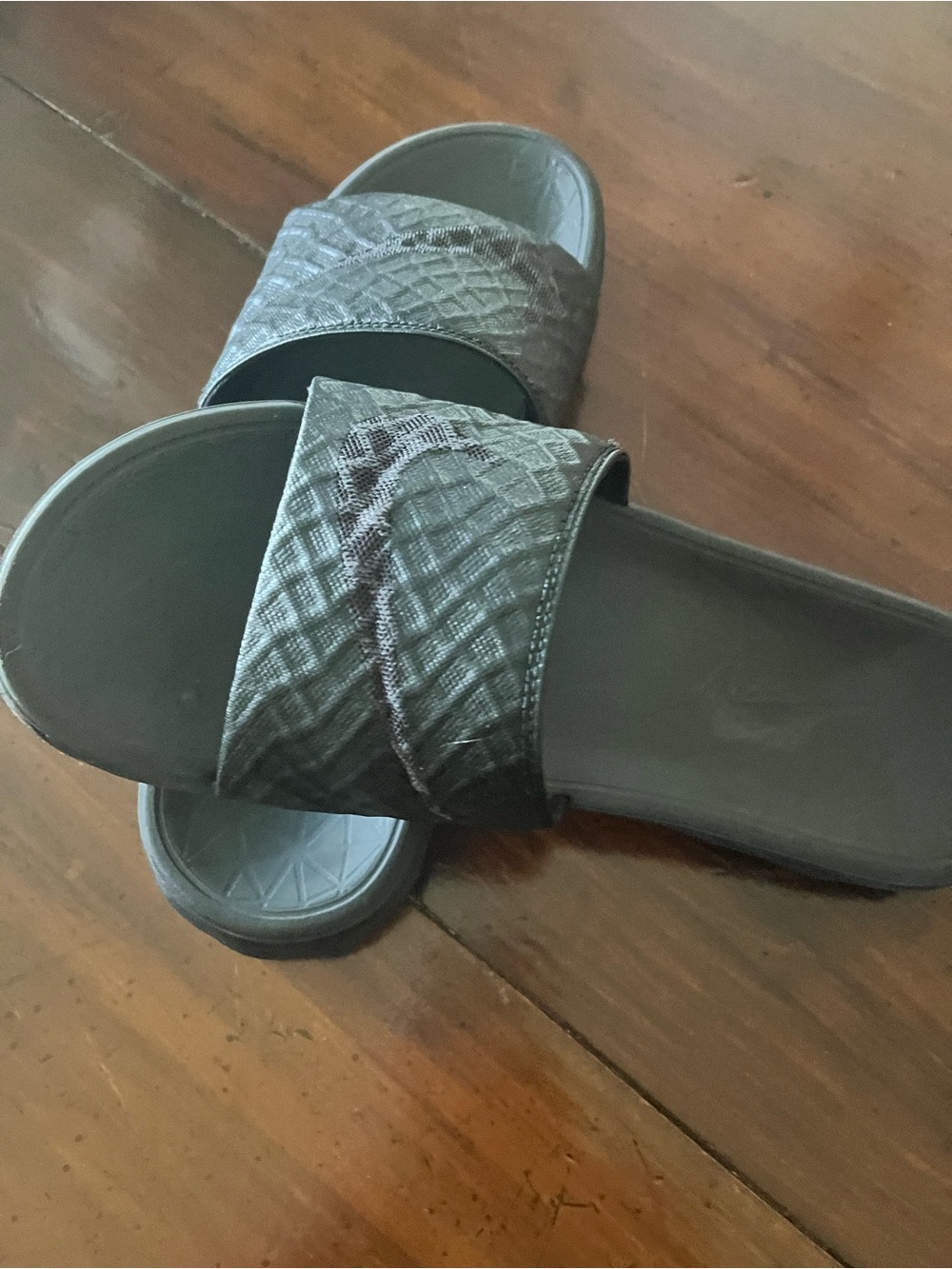 Mens Nike Slide Sandals in Dark Gray